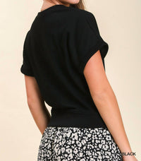 Umgee - French Terry V-neck Top