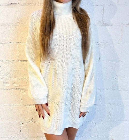 Keep Cozy Turtleneck Sweater Dress