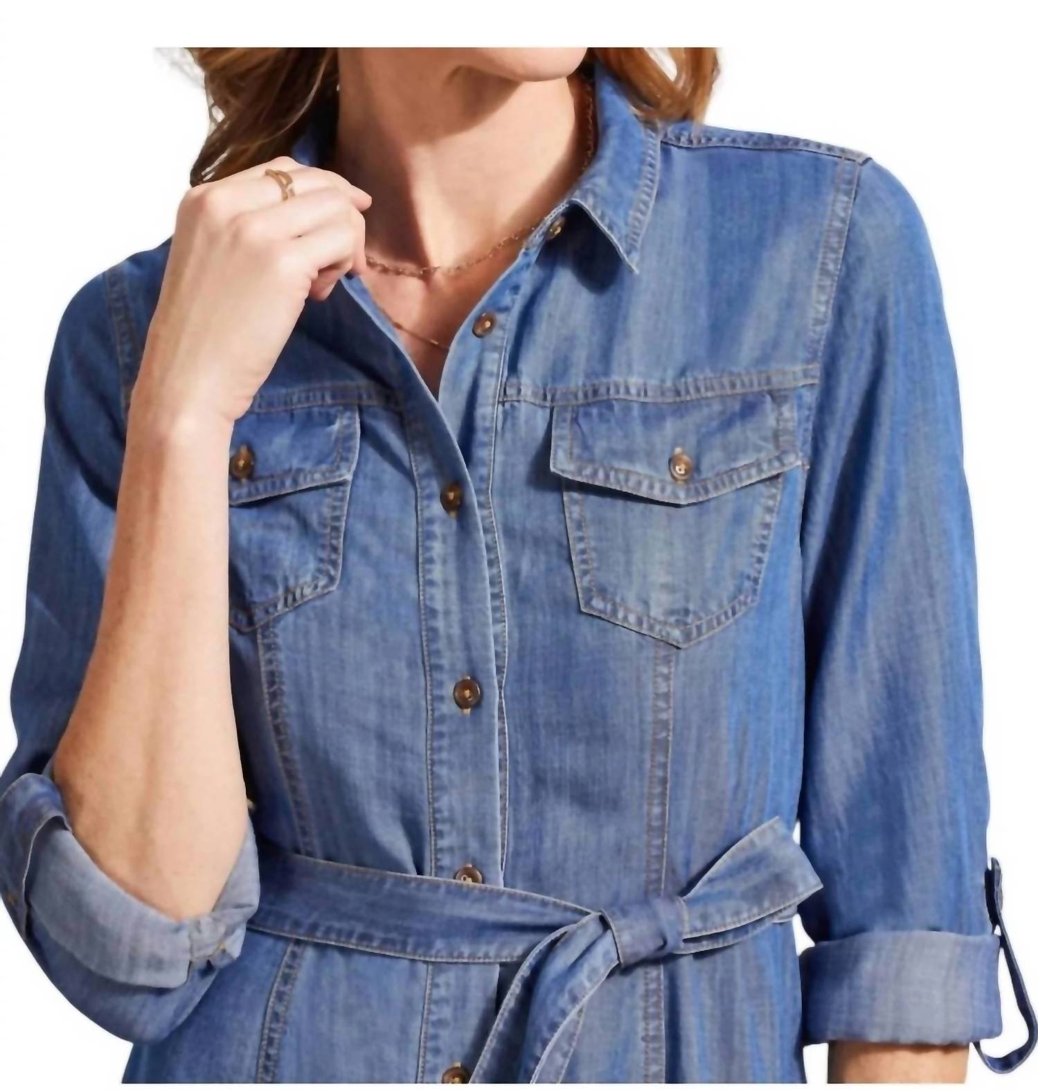 Tribal - Denim Long Sleeve Dress