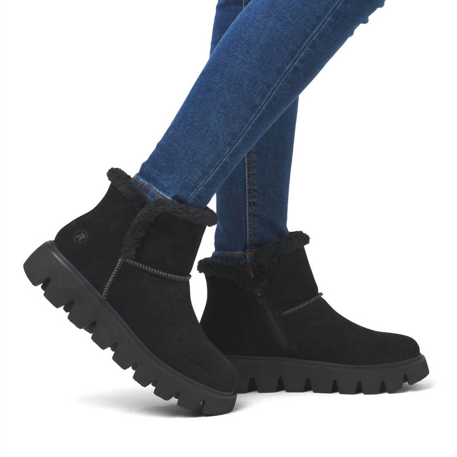 RIEKER Women's Kassandra Bootie in schwarz - women's shoe - detail view