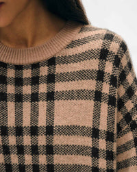 White + Warren - Cashmere Plaid Crewneck Sweater