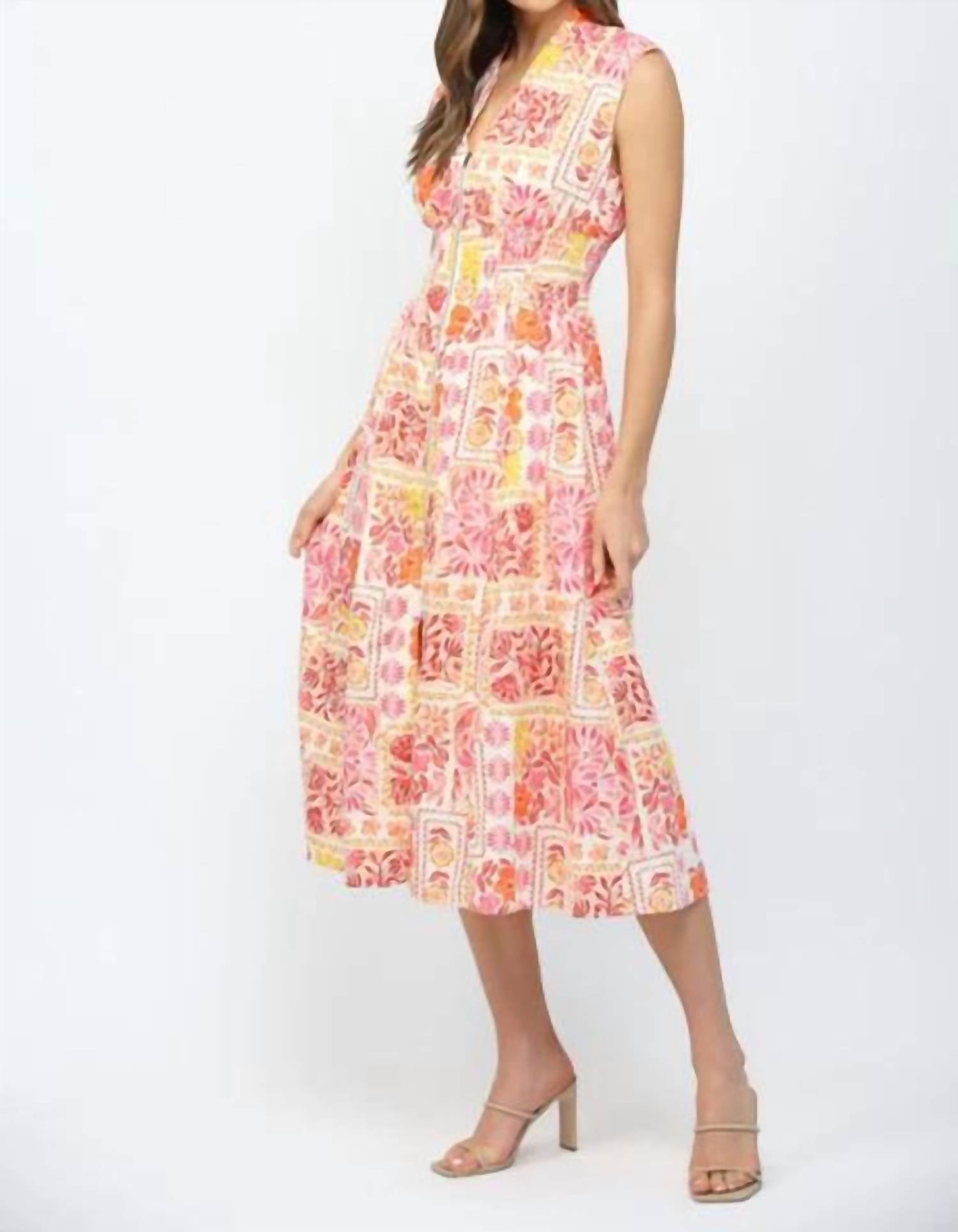 Fate - Floral Patchwork Midi Dress