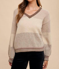 Anniewear - Color Block Sweater Top