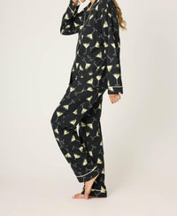 PJ Salvage Merrier With A Martin Pajama Set in black - women's sleepwear - detail view
