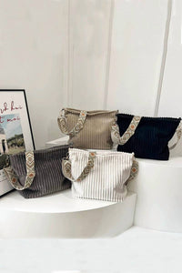 42Pops - Women's Corduroy Slouchy Tote Bag With Guitar Shoulder Strap
