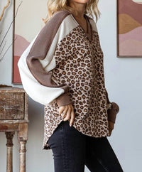 7Th Ray - Animal Print Vneck Pullover Top