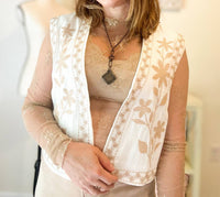Mustard Seed - Embroidered Floral Open Front Vest