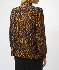 Joseph Ribkoff - Animal Print Georgette Puff Sleeves Top