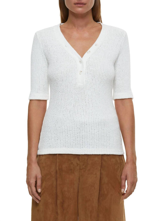 Closed - Half Placket V-Neck Top