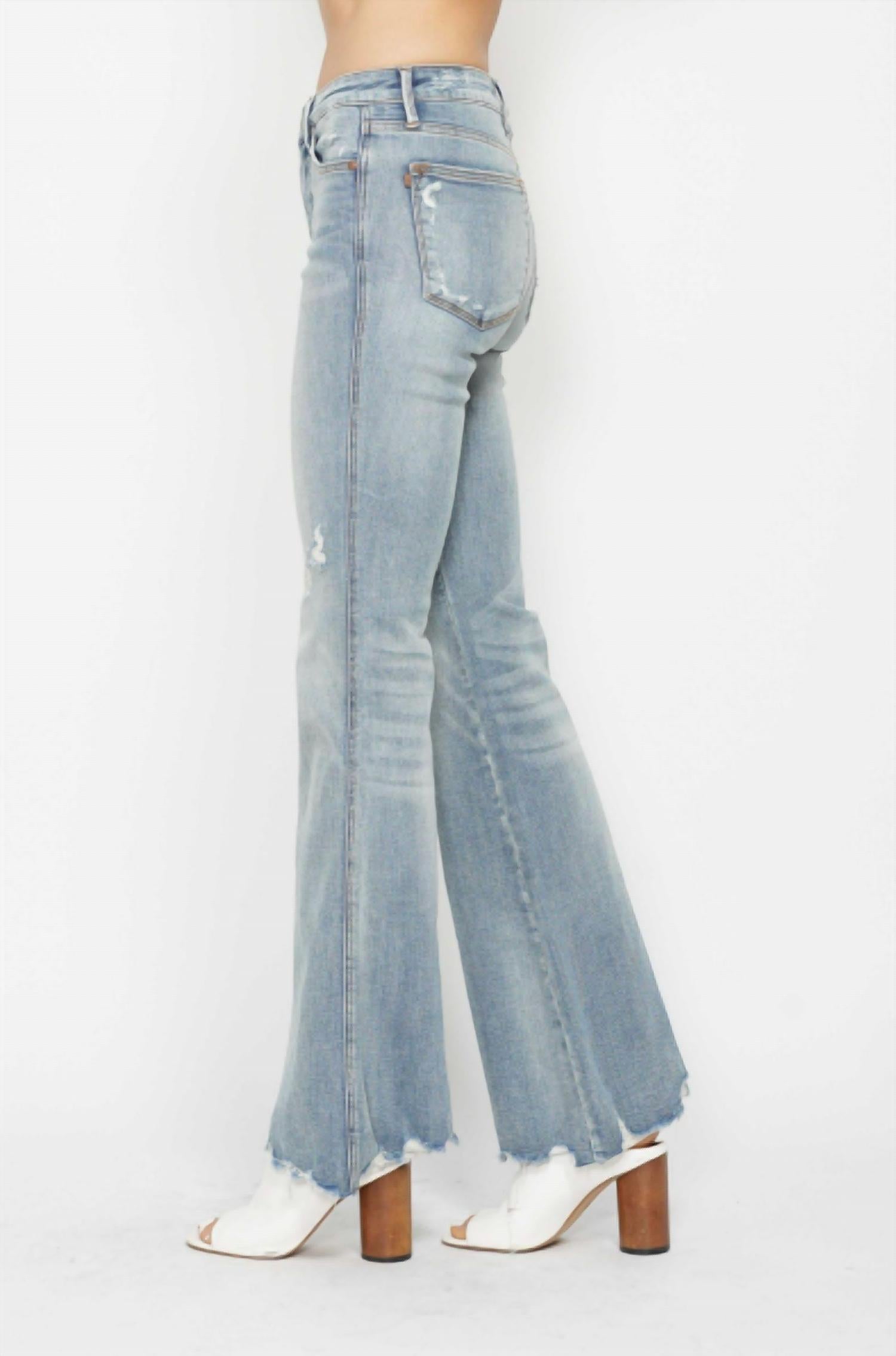 Judy Blue - Mid Rise Tummy Control Destroy Flare Jeans