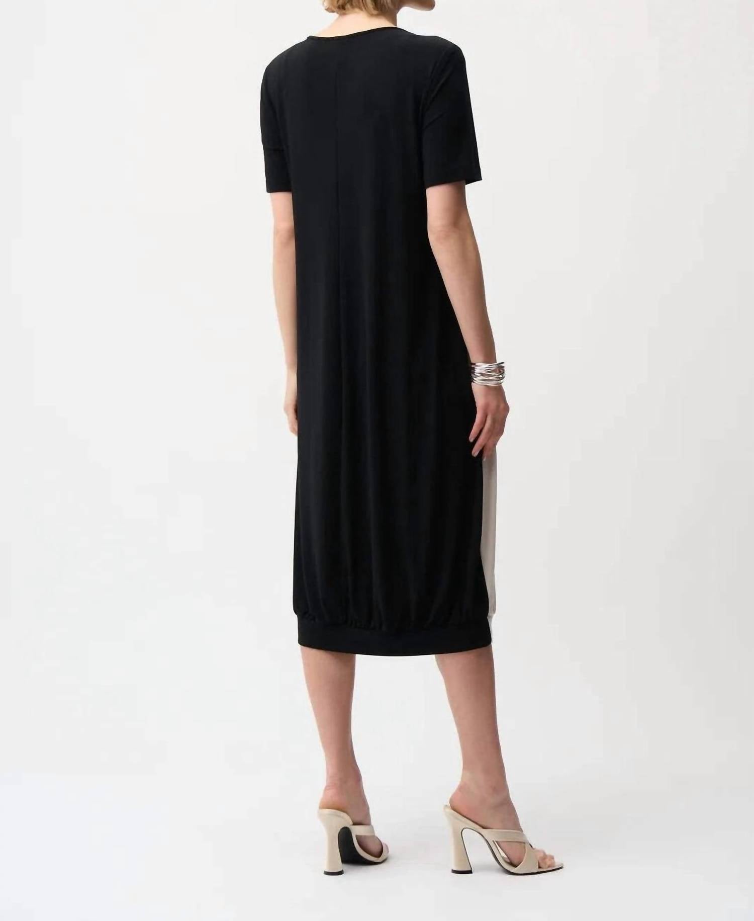 Joseph Ribkoff - Casual Color-block Midi Dress