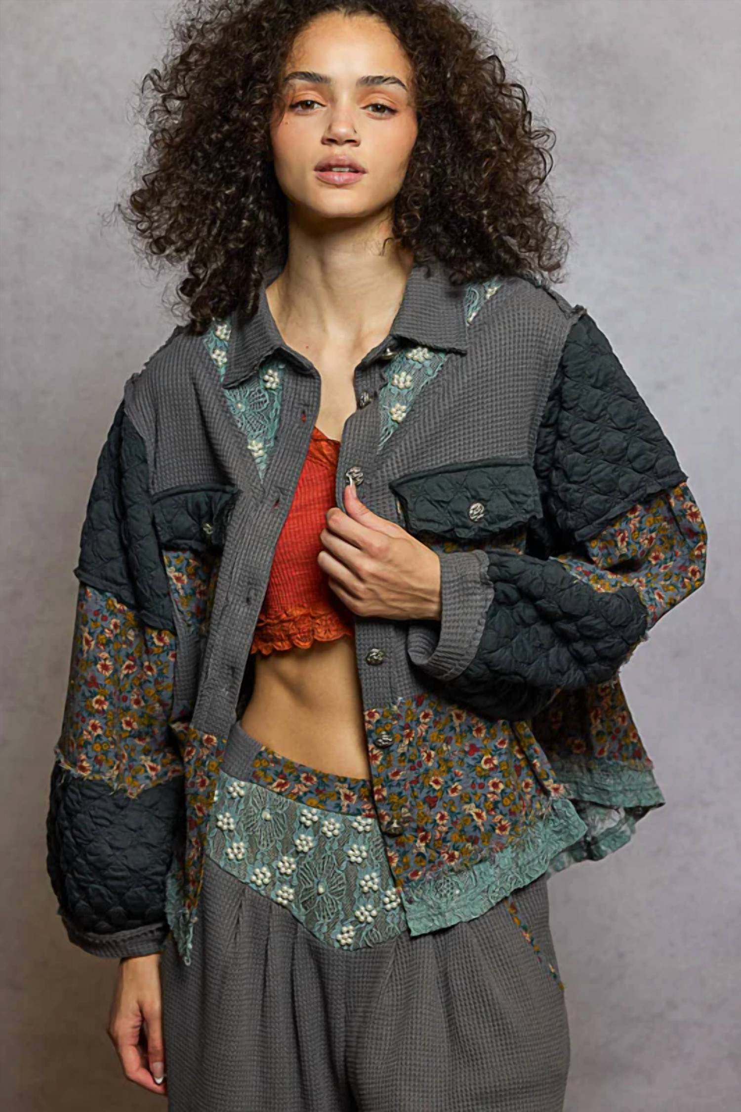 Pol - Pearl And Floral Jacket