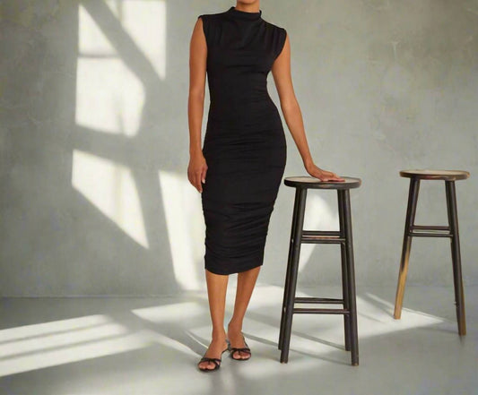 Crescent - Maya Mock Neck Midi Dress