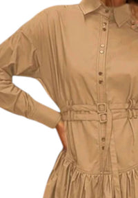 N By Nancy - Cotton Below Knee Button Down Dress
