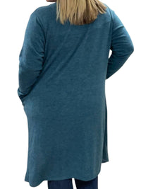 Honeyme - Long With Faux Buttons Cardigan