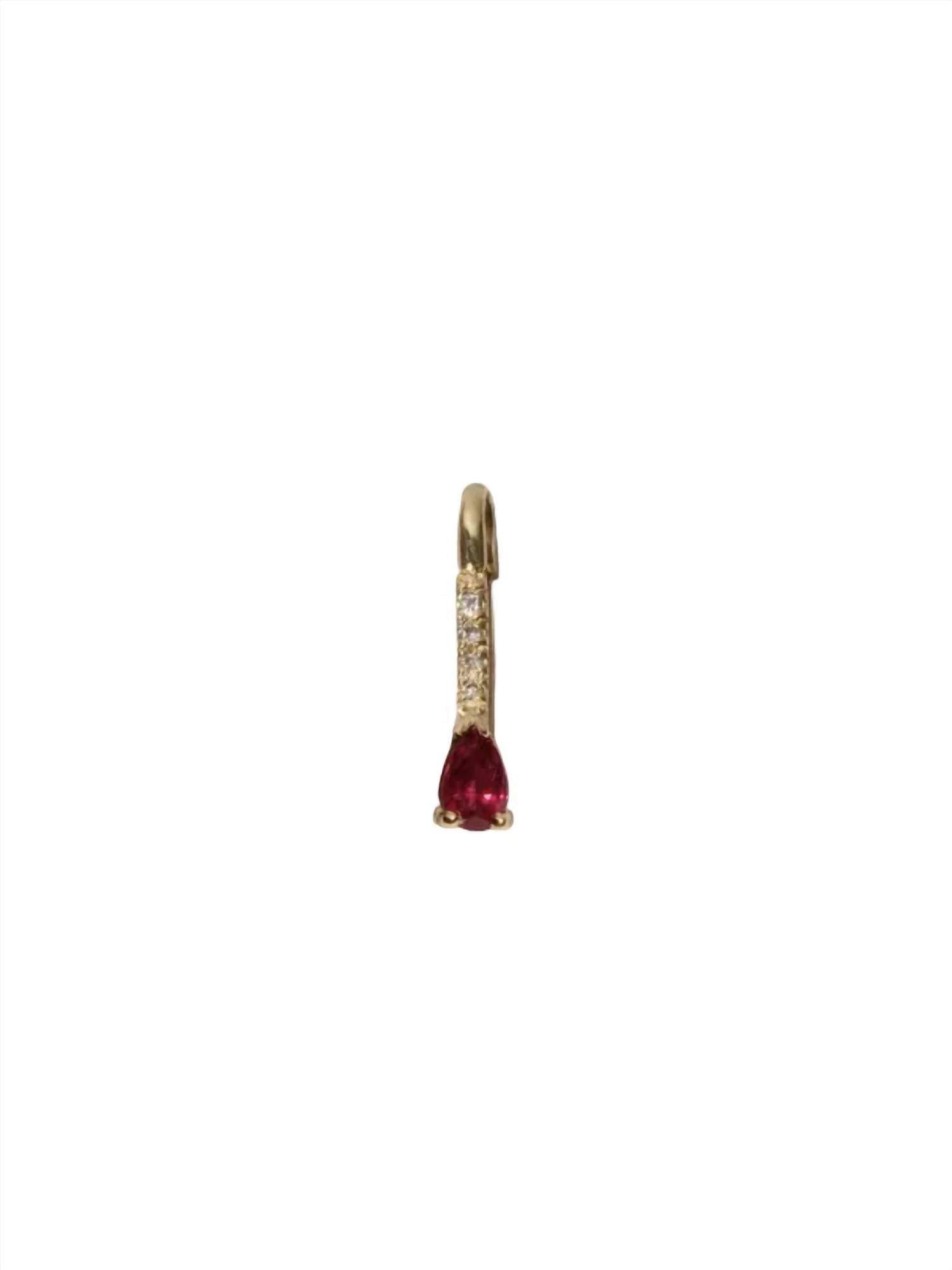 Loren Stewart - Women's Mini Gemstone Diamond Safety Pin Earrings