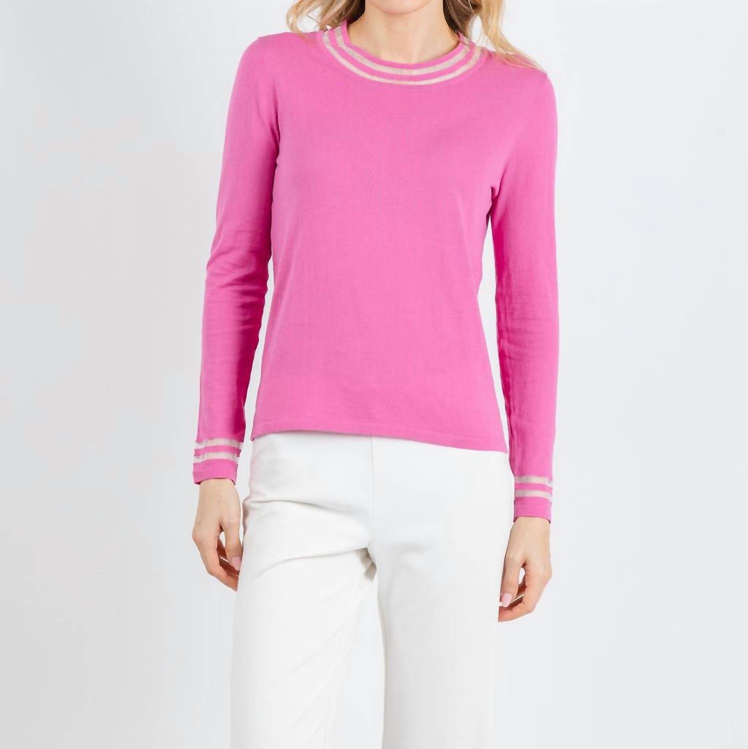 Peace Of Cloth - Sheer Stripe Long Sleeve Crew Top