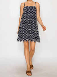 Meet Me In Santorini - Women's Selene's Embroidery Mini Dress