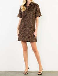 Thml - Suede Cheetah Print Shirt Dress