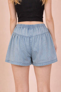 Very J - Chambray Button Down Shorts