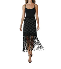 Simkhai - Filippa Lattice Fringe Midi Skirt