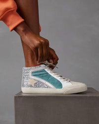 Miim - Women's Kyle Rubber Lace-up Glitter Leather Sneakers
