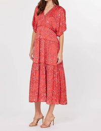 Current Air - Abstract Raglan Midi Dress