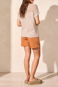 Tribal - Short Sleeve Boat Neck Sweater