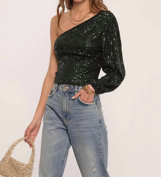 Seela Sequin One Shoulder Top