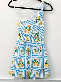 Meet Me In Santorini - Lemondae Bliss Printed One Shoulder Mini Dress