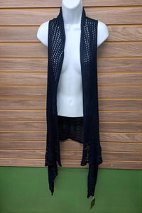 Riah Fashion - Women's Sleeveless Long Crocheted Cardigan