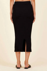 LAmade Slim Rib Midi Skirt in spanish villa - women's skirt - detail view