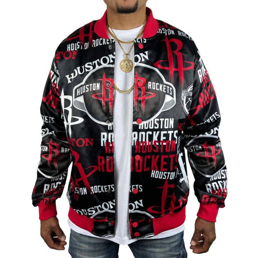 Pro Standard - MEN'S HOUSTON ROCKETS ALL OVER PRINT SATIN JACKET