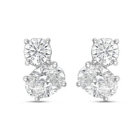 Diana M Jewels - Women's Round & Oval Lab-Grown Diamond Stud Earrings (8.00 Ct) - Elegant Plus