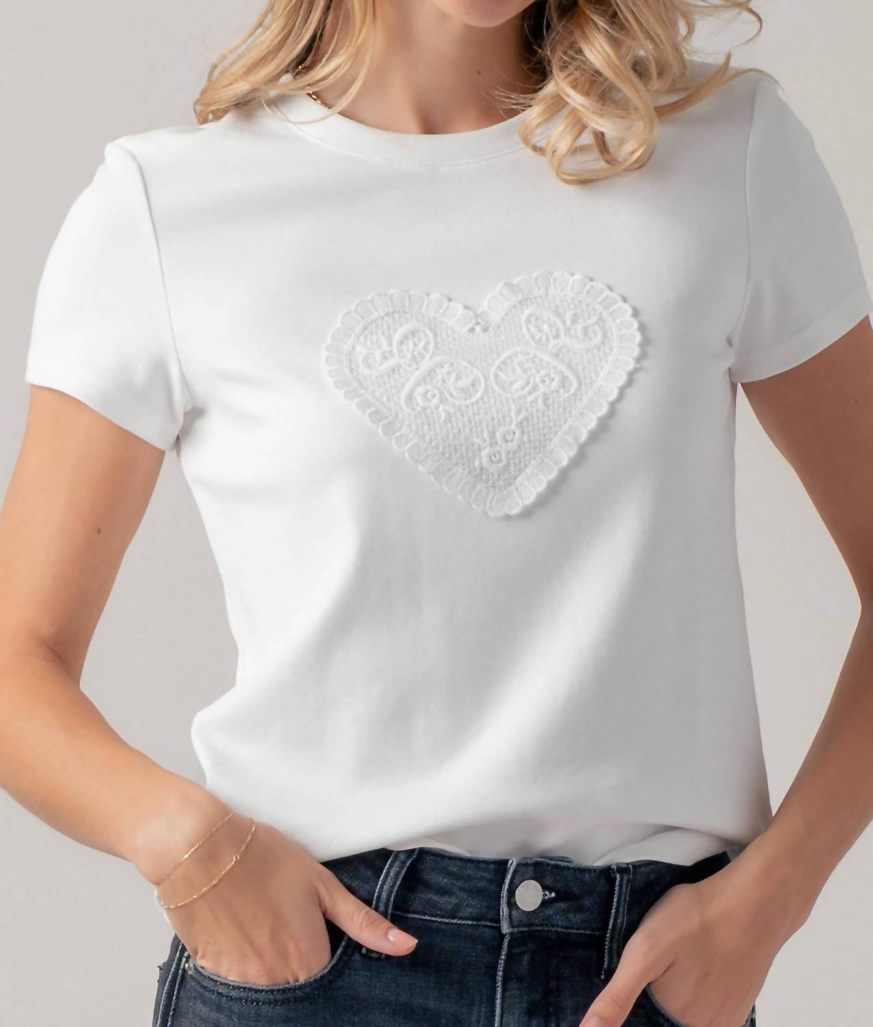 Urban Daizy Love Me Tee in white - women's t-shirt