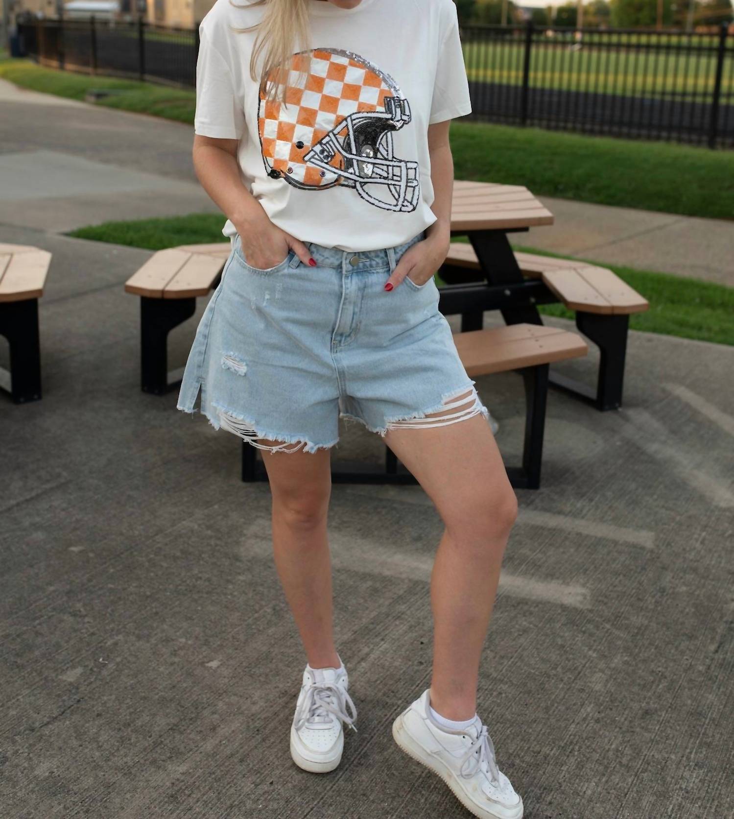 QUEEN OF SPARKLES Go Big Short Sleeve Tee in white - women's t-shirt