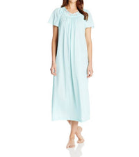 Shadowline Lingerie Flower Petal Embroidery Flutter Sleeves Long Gown in seafoam - women's item