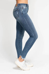 Judy Blue - Destroy Sharkbite Hem High Waist Skinny Jeans