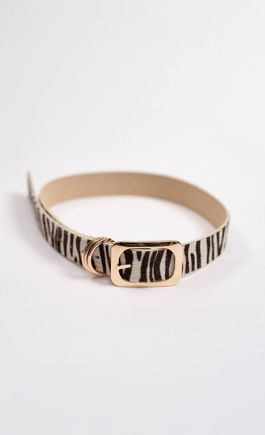 Nonchalant Label Women's Vince Leather Belt in zebra - women's accessory