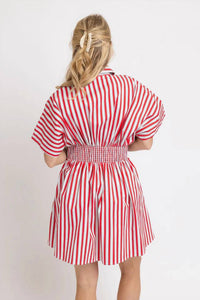Karlie - Stripe Button Dress