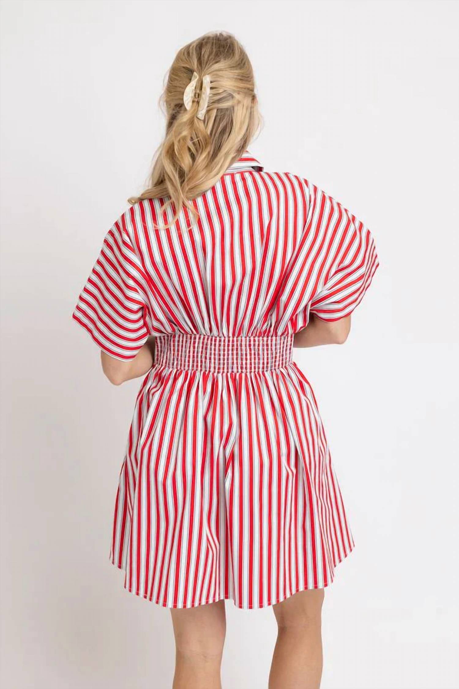 Karlie - Stripe Button Dress