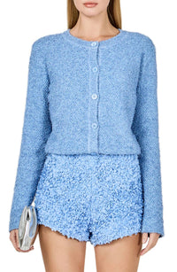 2.7 August Apparel - Textured Buttoned Cardigan