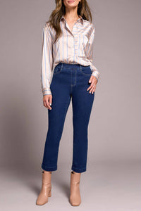 TRIBAL Audrey Pull-on Crop Jeans in deepwater - women's jeans