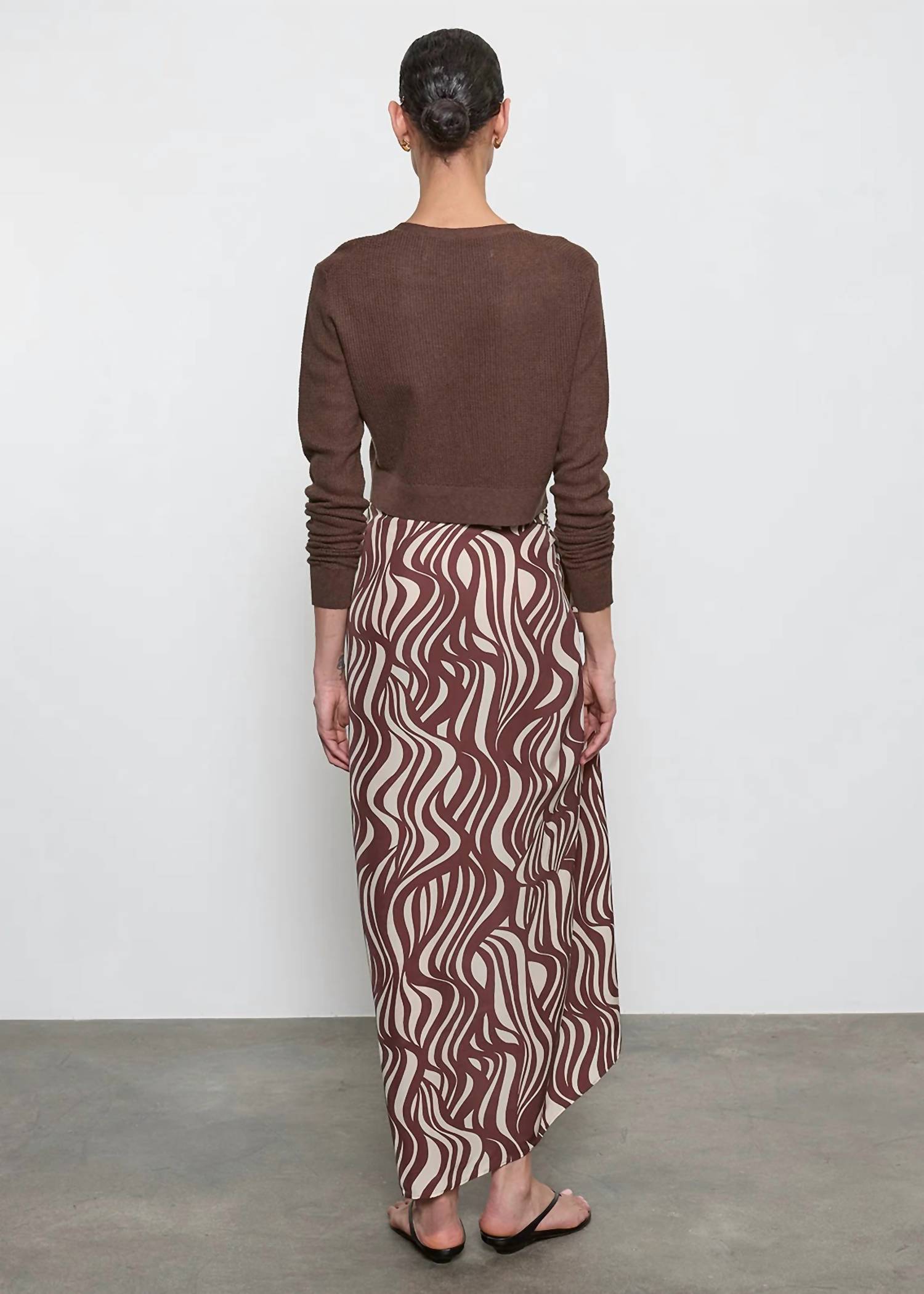 Enza Costa - Linen Open Knit Cropped V Neck Cardigan