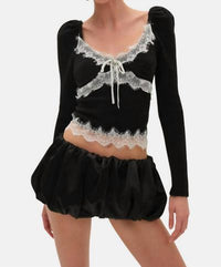 For Love & Lemons - Women's Rosaleen Long Sleeve Knit Top