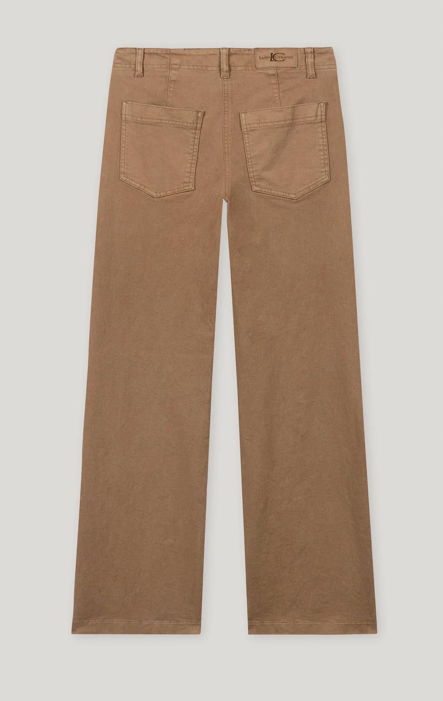 LUISA CERANO Authentic Wide-leg Denim Pants in hanf - women's pants - view 5