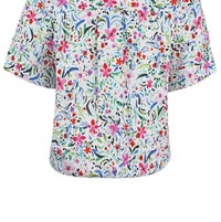Finley Ali Whimsy Floral Shirt in white multicolor - women's shirt - view 4