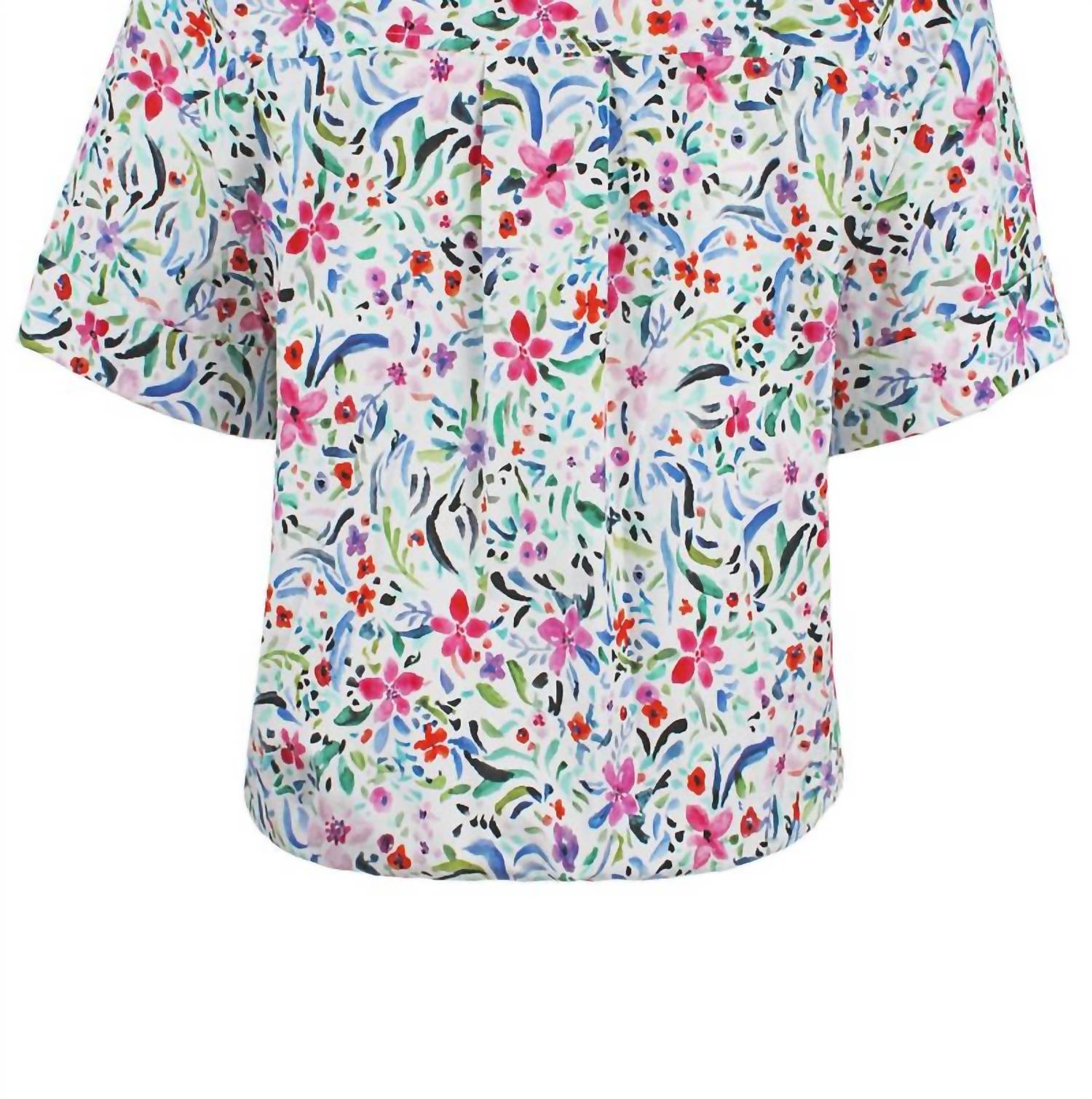 Finley Ali Whimsy Floral Shirt in white multicolor - women's shirt - view 4