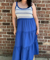 Skies Are Blue - Smocked Midi Dress
