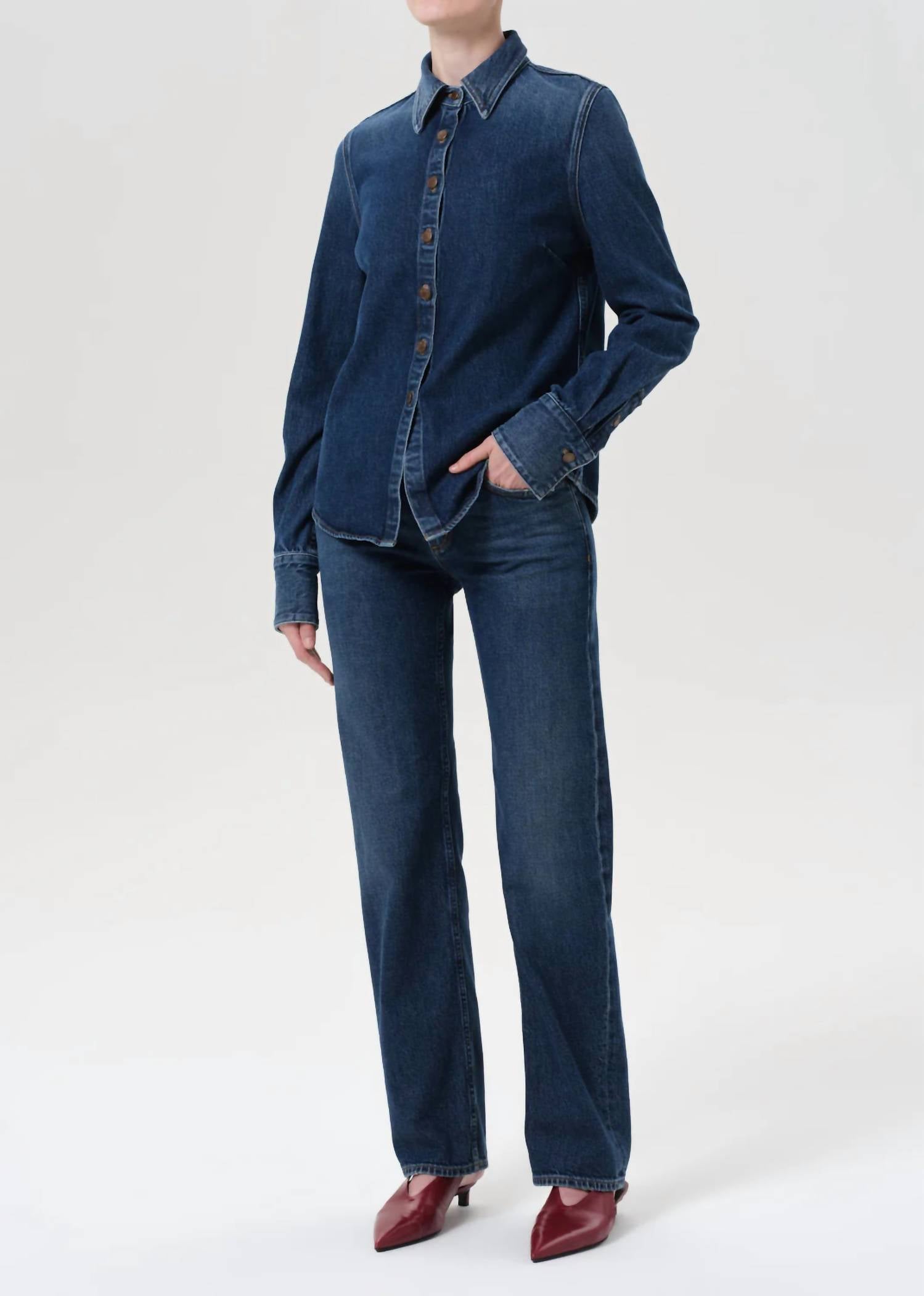 Agolde - Talia Long Sleeve Denim Shirt